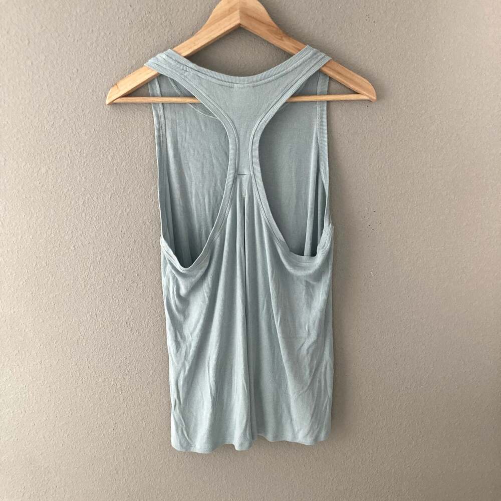 Athleta Ease In Modal Racerback Ribbed Tank Light Blue Medium - Picture 2 of 6